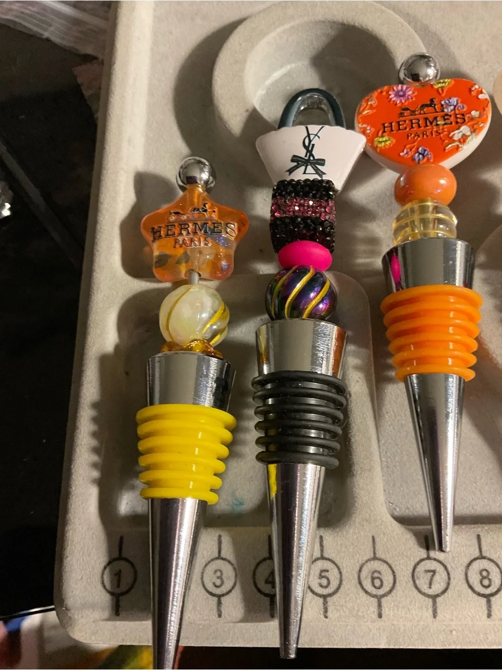 Designer-Inspired Pink Wine Stopper Set